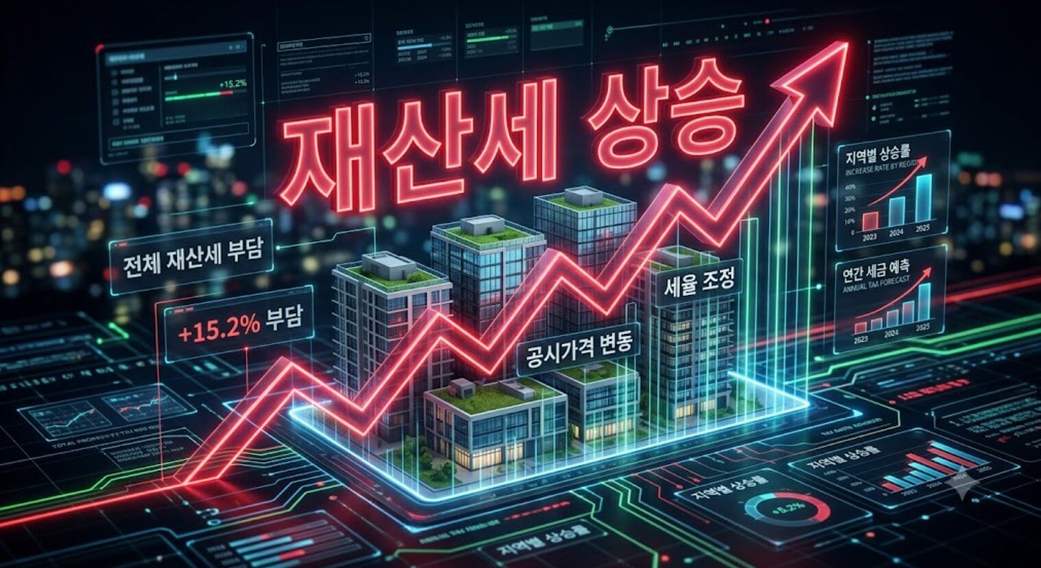 초고가 주택 보유세 인상 지표와 부동산 세제 개편안에 따른 과세 강화 흐름을 시각화한 3D 비즈니스 인포그래픽