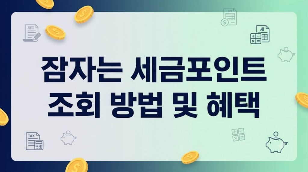 잠자는 세금포인트 조회 방법 및 혜택 메인 썸네일 이미지