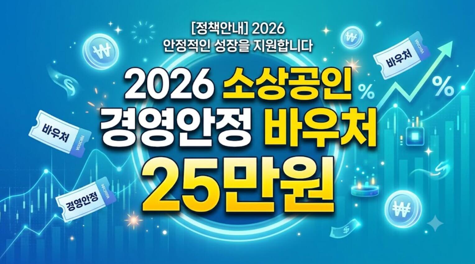 2026 소상공인 경영안정 바우처 25만원 지원 타이포그래피 썸네일 이미지