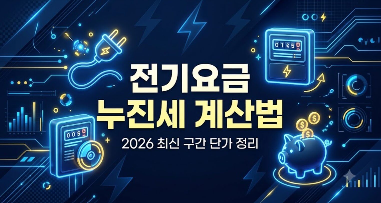 전기요금 누진세 계산법 및 2026 최신 구간 단가 정리 블로그 썸네일