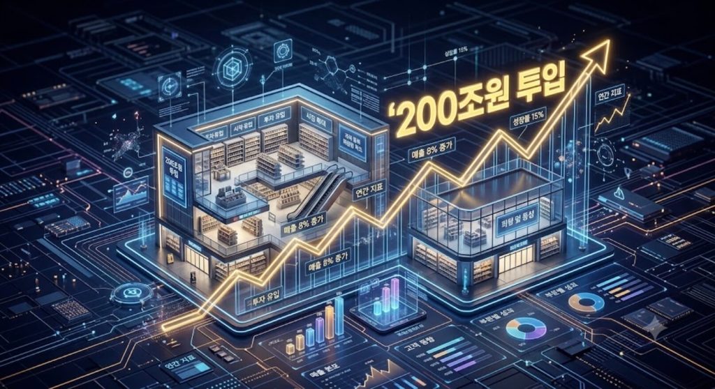 홈플러스 2,000억 긴급 자금 조달 극적 합의 지표와 대형 유통 공급망 정상화 흐름을 시각화한 3D 비즈니스 인포그래픽