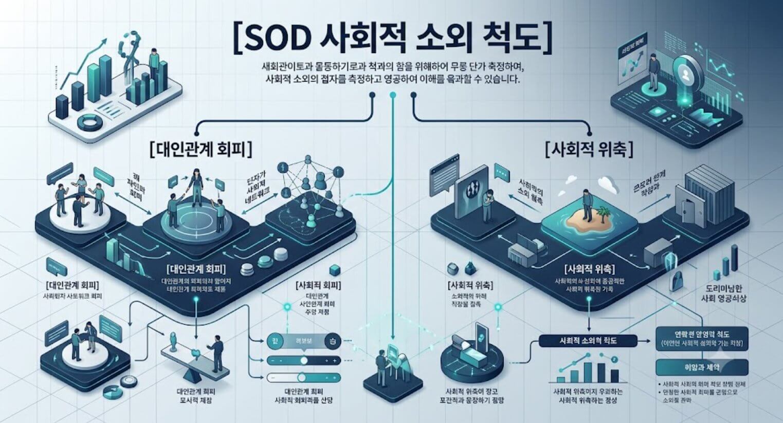 SOD 사회적 소외 MMPI-2 심리 척도 구조를 설명하는 한글 인포그래픽