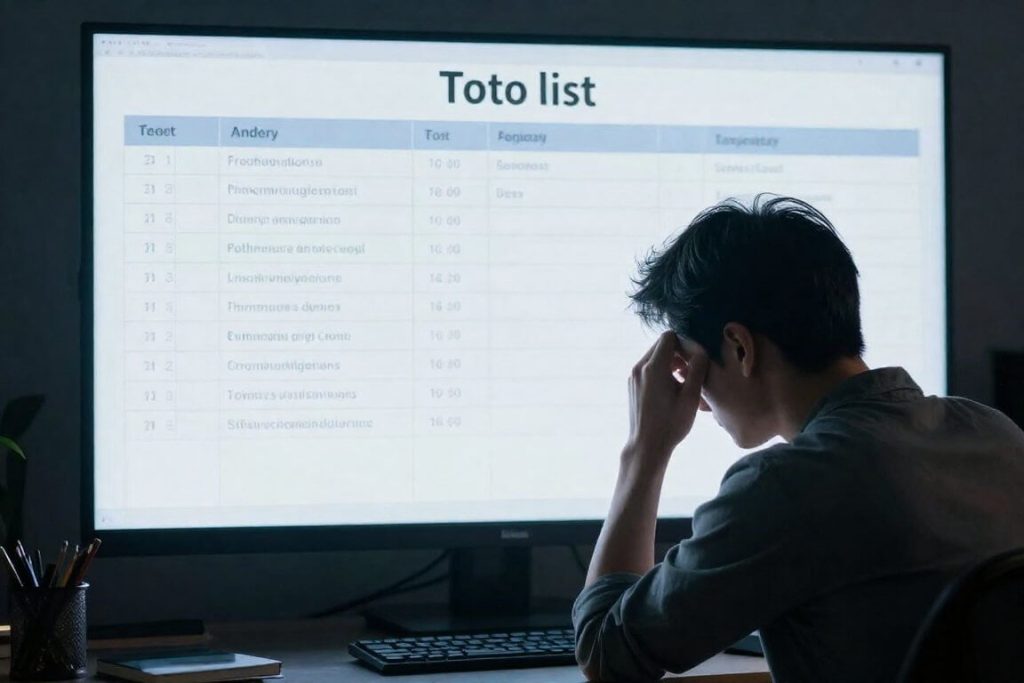 산더미 같은 업무 계획에 압도당해 지친 모습의 콘셉트 이미지