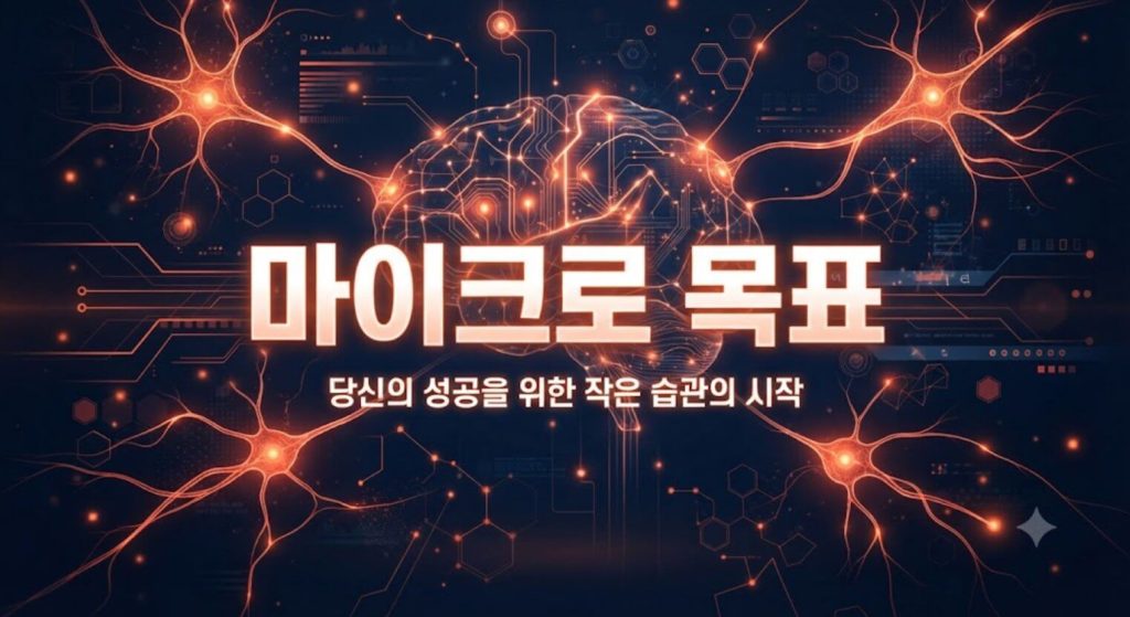 마이크로 목표 글귀가 적힌 감각적인 블로그 메인 썸네일 디자인