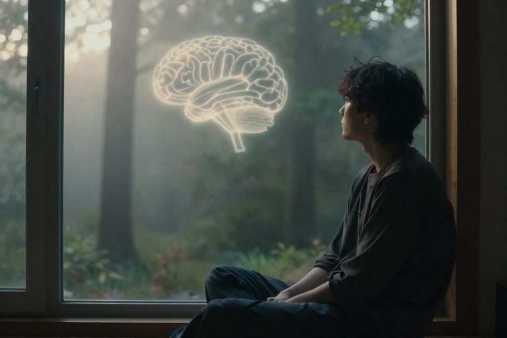 DMN 디폴트 모드 네트워크의 뇌 휴식 메커니즘 한글 인포그래픽