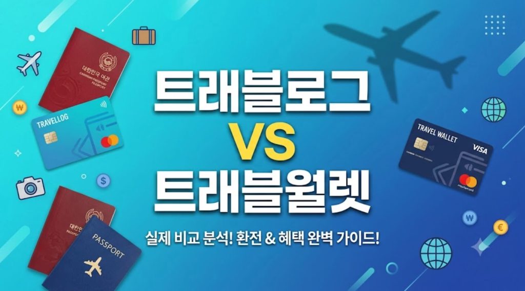 트래블로그 대 트래블월렛 수수료 및 혜택 비교 메인 썸네일 인포그래픽